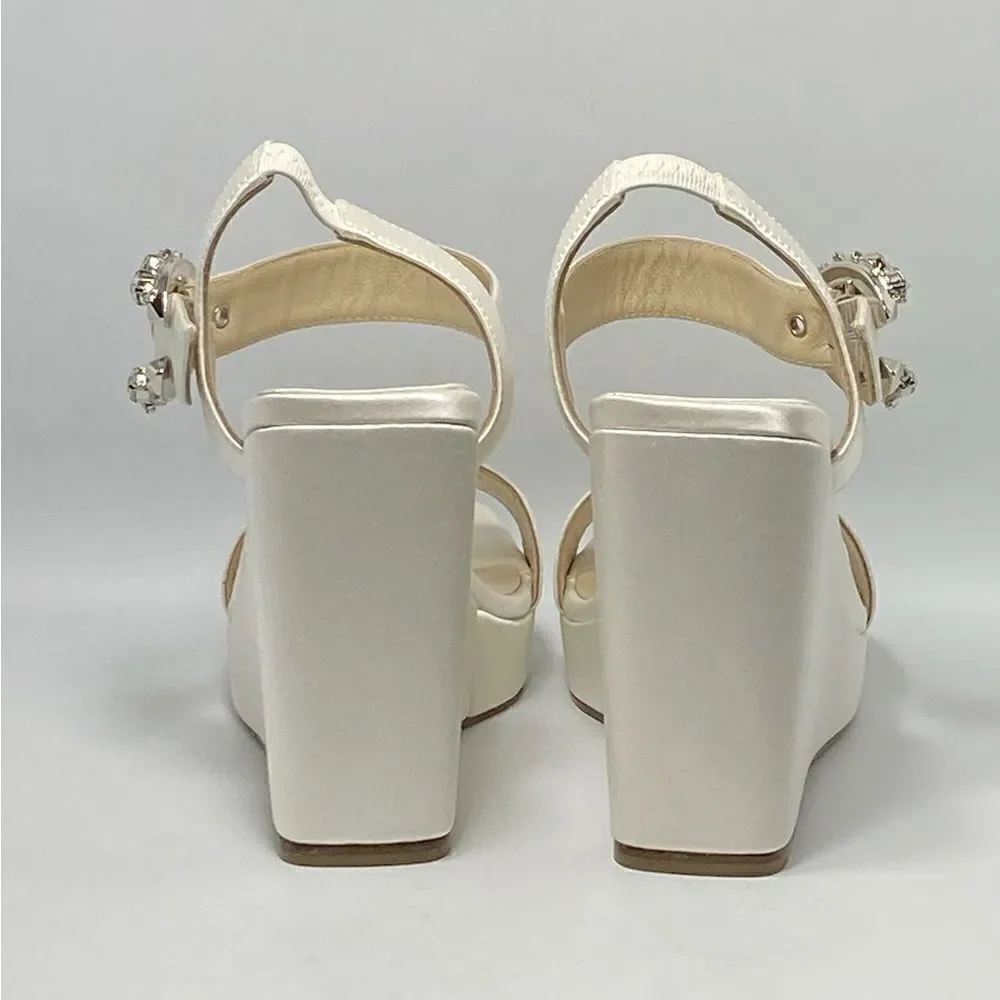 Jimmy Choo Mirabelle Satin Wedge Sandals size 38